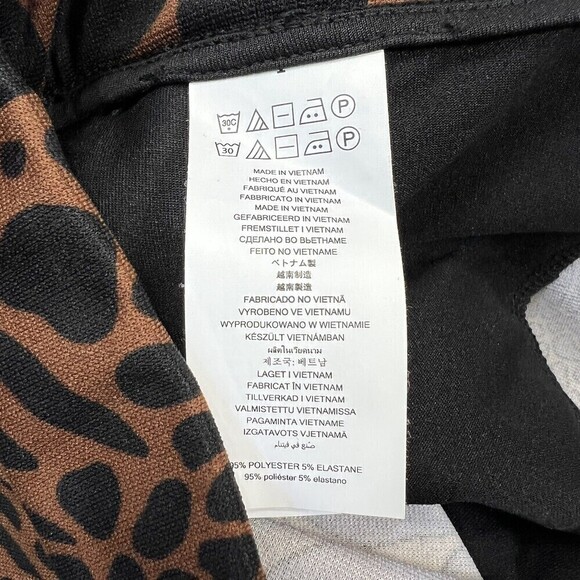 Michael Kors Women's Animal Print Pull On Pants Sz S Elastic Waist Brown Flat - Picture 9 of 9